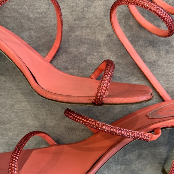 Rene Caovilla Red Strappy Women's Sandals size 8.5(38.5) - Picture 9 of 12